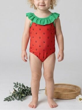 Starting Out Toddler Girls Strawberry One-Piece Swimsuit